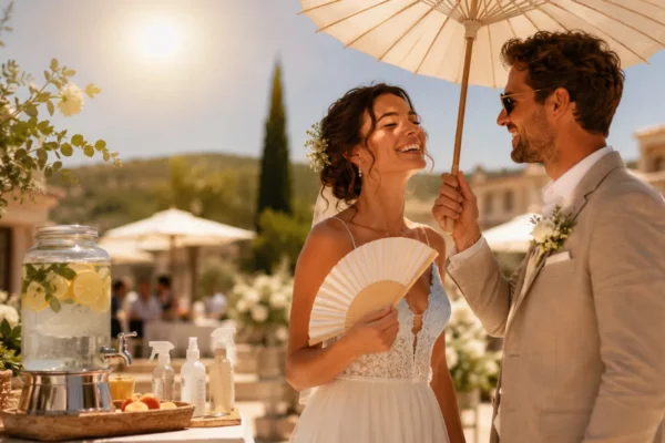 Mariage et canicule : le guide complet pour ne pas fondre le jour J (et garder le sourire)